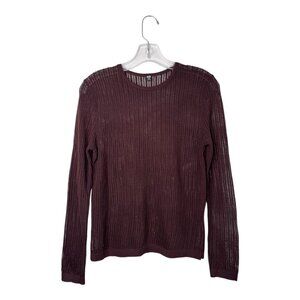 Uniqlo Wool Blend Lace Sweater in Dark Brown XS